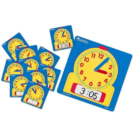 Learning Resources Write - On/Wipe - Off Clock Classroom Set, Grades Preschool - 9 (LER0575)
