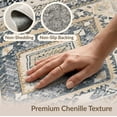 thumbnail image 6 of ODIKA Abstract Vintage Faded Motifs Distressed Interlocking Border for Dorm Room, Small Living Apartment, Stain Resistant Low Profile, 6 of 7