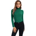thumbnail image 1 of HSHDLDF Hauts à Manches Longues pour Femmes Col Roulé Doux Extensible Ajusté Couche de Base, 1 of 7
