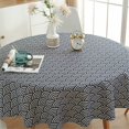 thumbnail image 1 of nipocaio Nappe Ronde 120cm Tissu Coton et Lin Sergé Nappe Style Nordique Simple Fraîche Durable Réutilisable Résistante aux Plis Décoration pour Cuisine Table à Manger (Gris, Diamètre), 1 of 4