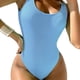 thumbnail image 1 of Naiovety Mono de mujer, traje de baño para niñas, verano, baño de sol, natación, poliéster, sin espalda, sin mangas, ropa de baño para mujer Traje de baño Azul S Naiovety OD022125-16, 1 of 6