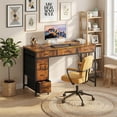 thumbnail image 2 of HLDIRECT 47 inch Computer Desk with 6 Drawers, Reversible Home Office Desk with Storage, Office Desk for Home Office, Writing, Study, Work, Living Room，Rustic Brown, 2 of 7