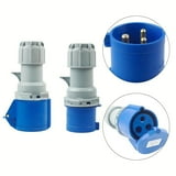 16A 3Pin Blue Waterproof Industrial Plug And Socket Male/Female IP44 2P ...