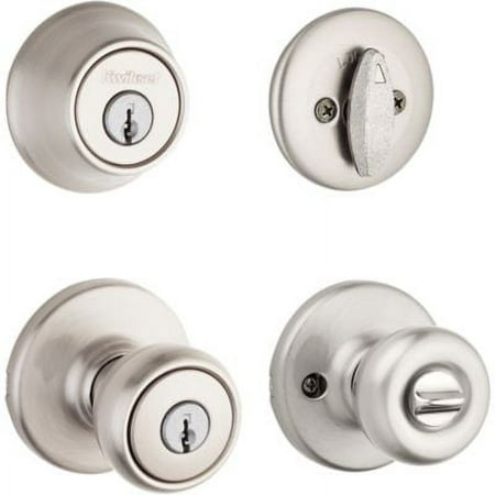UPC 883351542562 product image for 690 Tylo Keyed Entry Knob and Single Cylinder Deadbolt Combo Pack in Satin Nicke | upcitemdb.com