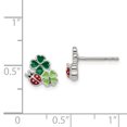 thumbnail image 2 of 925 Sterling Silver Ladybug Clovers Childrens Stud Earrings Ball Button Animal Insect Good Luck, 2 of 6