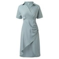 thumbnail image 4 of Sngxgn Women's Summer Long Sleeve Dress Crewneck Lace Flowy Tiered Midi Dresses(Blue,XXL), 4 of 9