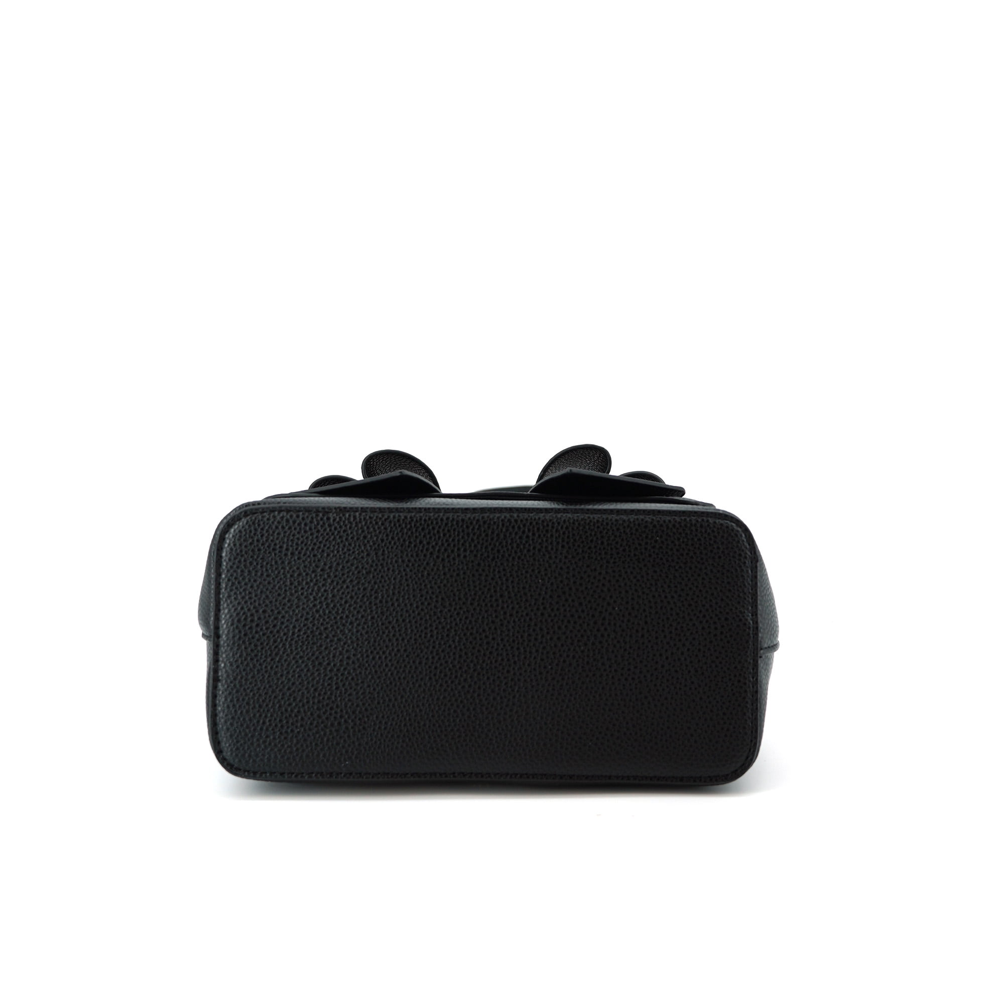 LIKE DREAMS Women's Vegan Leather Adjustable Detachable Strap Zoey Double Bow Crossbody Bag, Black