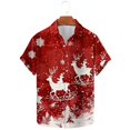 thumbnail image 2 of Camisas de Manga Larga para Hombres, Botón de Impresión Blusa de Cuello, Camisa de Poliéster de Moda Casual, 2 of 8