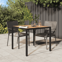 vidaXL Garden Dining Table Black 35.4x35.4x29.5 in Poly Rattan
