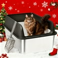 thumbnail image 2 of Stainless Steel Litter Box for Cats, Medium & Large Metal Litter Pan with High Walls, Non-Stick, Anti-Leak, Easy Clean Indoor  Toilet Tray with Scoop, 2 of 15