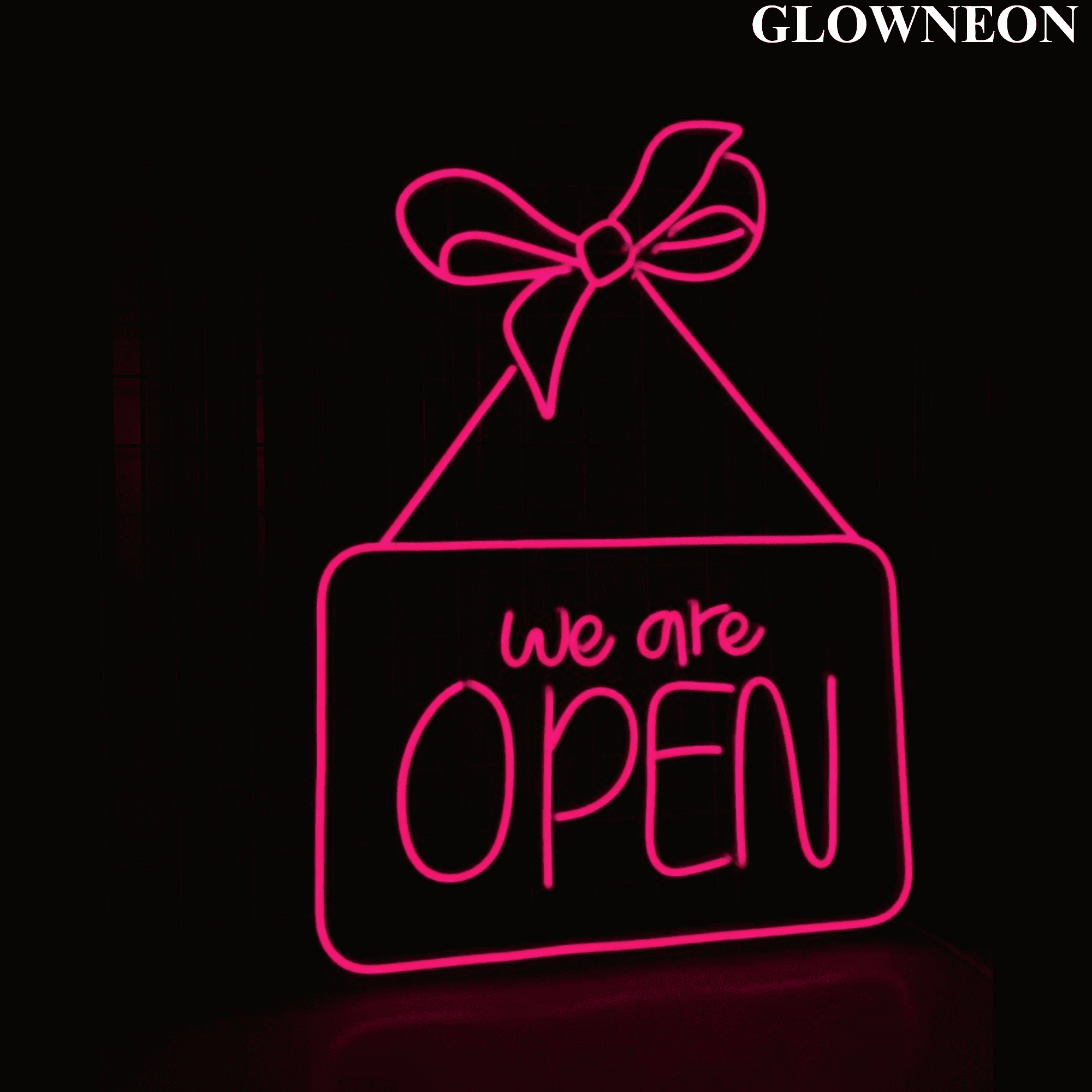 Glowneon We Are Open Logo Neon Signboard, Open Business Wall Led Sign