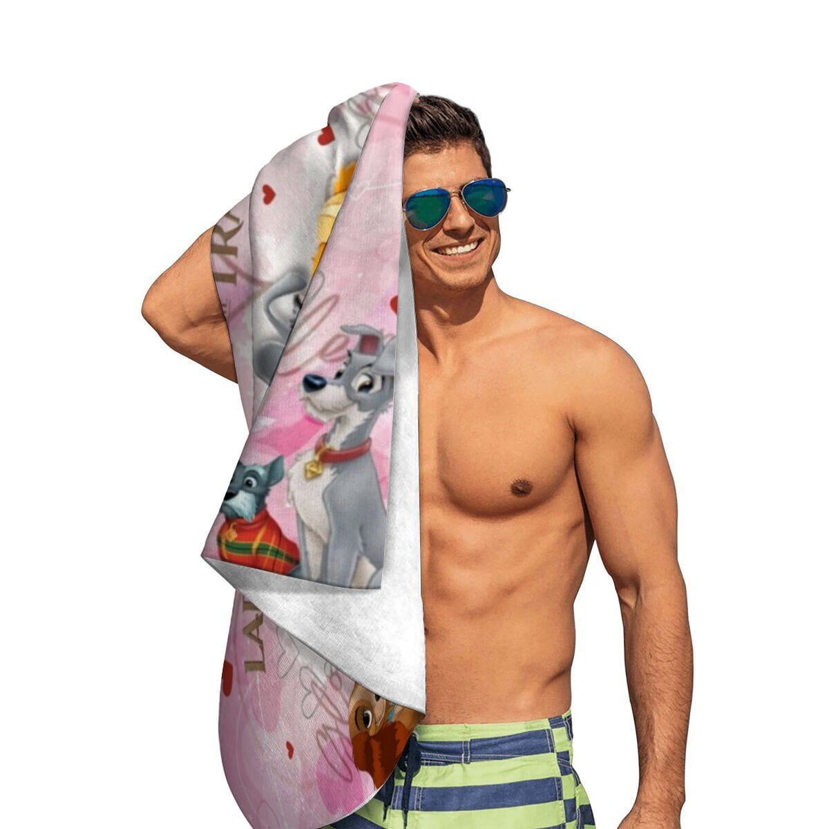 Lady and the Tramp Gifts Beach Towel for Women Girl Birthday Inspired Fan Bath Outdoor Music Lover