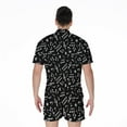 thumbnail image 2 of Black And White Music Note Pattern Short Sleeve Men'S Rompers, Musician Music Casual Summer Jumpsuits Outfit, 2 of 4