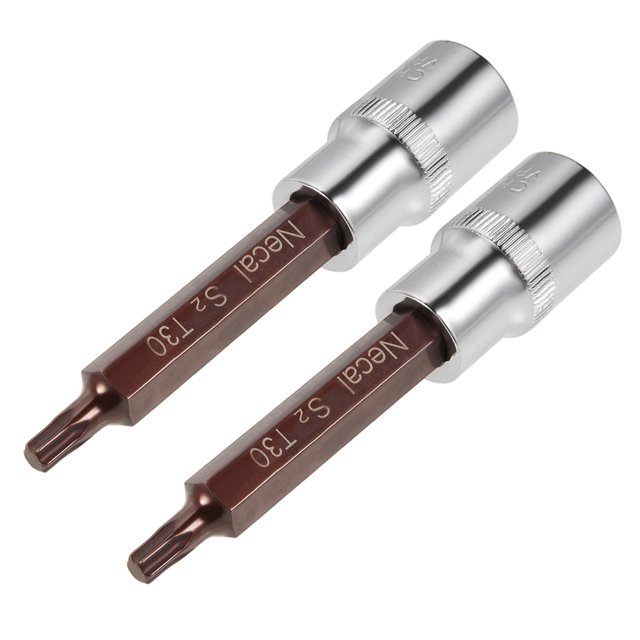 Unique Bargains 1/2-Inch Drive T30 Torx Bit Sockets S2 Steel 100mm Length 2 Pcs