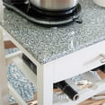 thumbnail image 6 of Linon Natalie Granite Top Rolling Kitchen Storage Island in White Wood, 6 of 12