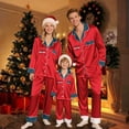 thumbnail image 2 of HNMKIU Matching Family Pajamas Long Sleeve Daughter Silk Like Sleepwear For Parents Kids Holiday Loungewear Festive Outfit Cozy Christmas Comfortable Toddler Women Men, 2 of 8