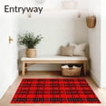 thumbnail image 3 of ODIKA 4'x6' Machine Washable Non-Slip Area Rug, Classic Tartan Plaid Design with Vibrant Holiday Spirit and Crisp Lines High Traffic Rug with Pad, Red, 610588, 3 of 8