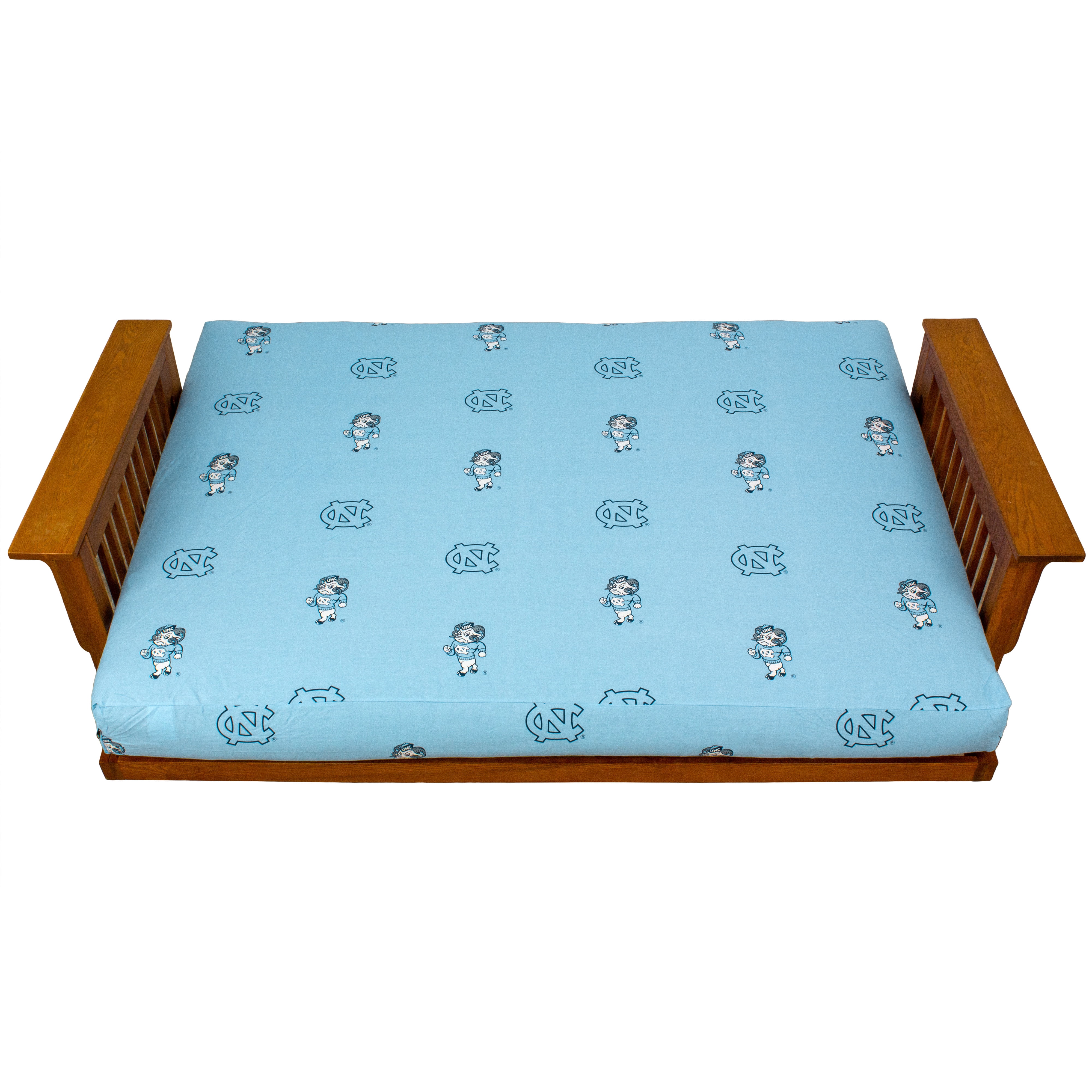 North Carolina Tar Heels Futon Cover - Full size fits 6 and 8 inch mats