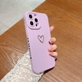 thumbnail image 3 of Compatible with iPhone 13 Pro Max Case, Luxury Double Heart Case with Side Pattern Soft Silicone Shockproof Full Camera Lens Cute Case for iPhone 13 Pro Max 6.7" for Women Girl Purple, 3 of 11