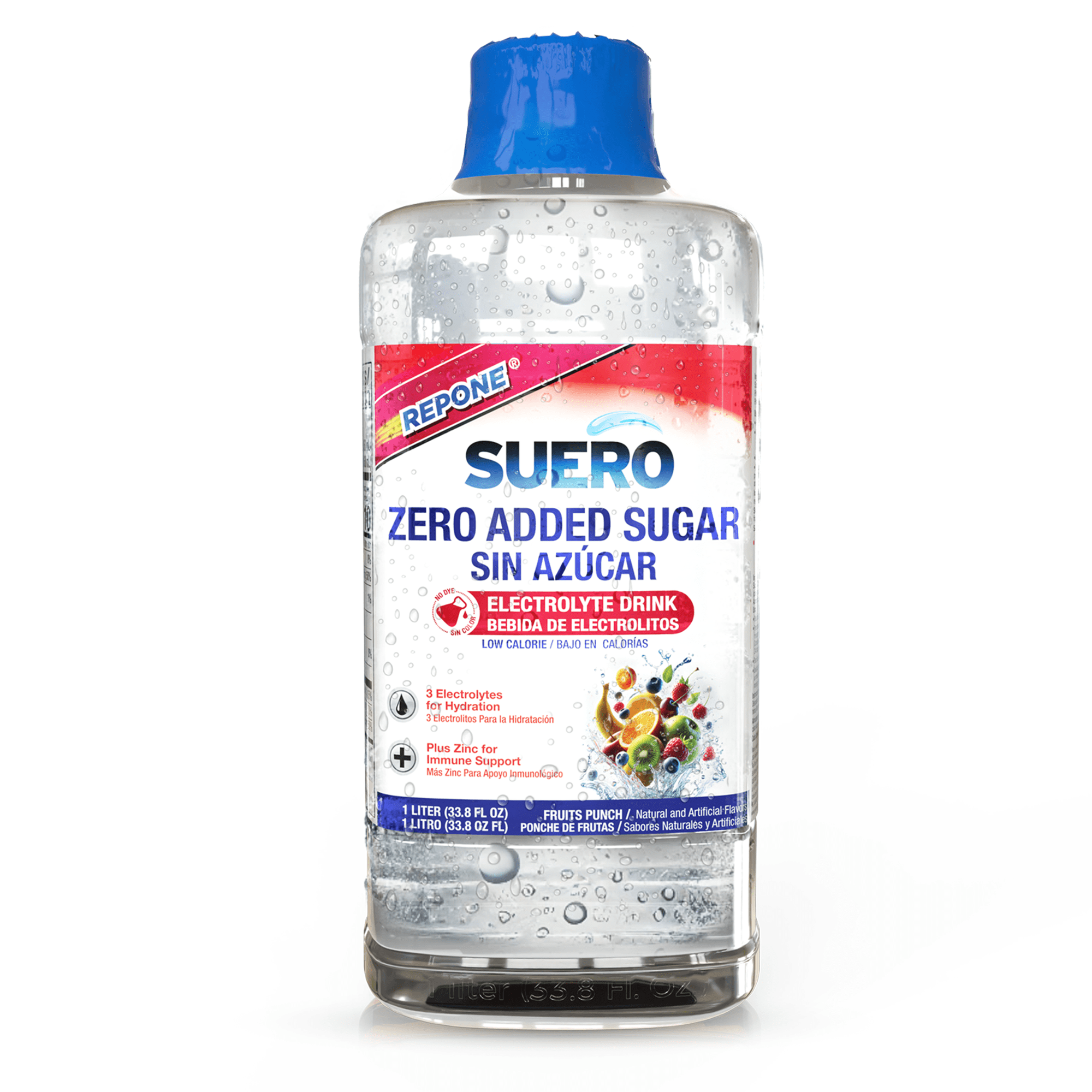 Suero Repone Sugar Free Liquid Electrolyte Solution with Zinc for Adults and Children, 33.8 fl oz