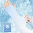 thumbnail image 3 of Manches de Refroidissement pour Soleil Manches de Sécurité Protection UV pour Bras Couverture de Bras Refroidissant Chauffant Course Golf Cyclisme Manches Longues Vert Ensemble, 3 of 6