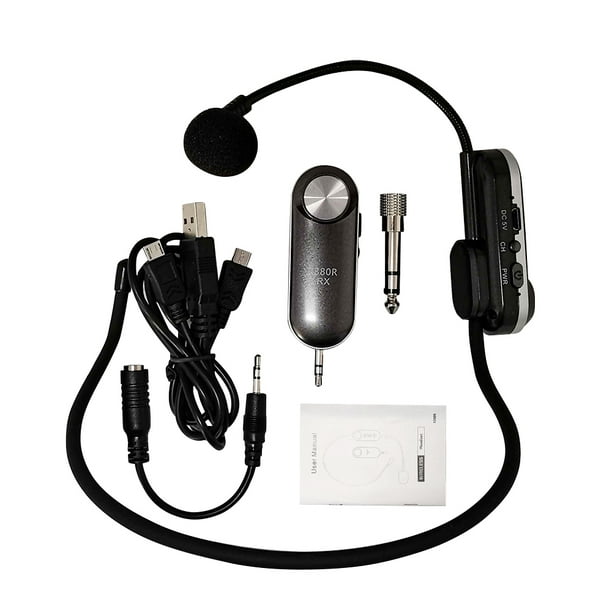 Micro casque sans fil portable léger micro UHF avec récepteur