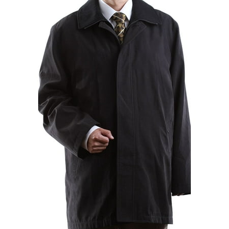 3/4 Length Raincoat - Men's Single Breasted Black 3/4 Length All Year Round Raincoat