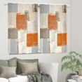 thumbnail image 4 of Abstract Orange Kitchen Curtains Beige Grey Boho Modern Geometric Farmhouse Rustic Country Small Short Curtains Abstract Painting Art Bathroom Curtains Window Treatment Drapes 27.5x39 Inch, 4 of 4