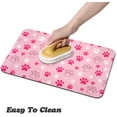 thumbnail image 4 of Dog Food Mat, Absorbent Water Bowl Mats Cat Pet Feeding Placemats Pink 17 * 30 inch, 4 of 6