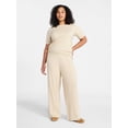 thumbnail image 2 of Time and Tru Women's and Women’s Plus Short Sleeve Sweater and Pants Set, 2-Piece, Sizes XS-4X, 2 of 5