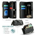 thumbnail image 3 of Crossbody for iPhone 16 Case Wallet【RFID Blocking】with 7-Card Holder Zipper Bills Slot, Soft PU Leather Magnetic Shoulder Wrist Strap for iPhone 16 Wallet Case Women, 3 of 17
