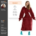 thumbnail image 5 of Joyfy Wearable Blanket Hoodie, Long Hooded Blanket Sweatshirt, Oversize Hoodie for Women and Men,Clothing Gift for Women Men Mom Dad,Giant Hood Pocket and Sleeves for Adult(Burgundy,Regular), 5 of 9