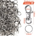 thumbnail image 3 of 100PCS Lobster Claw Clasps and Key Rings, Keychain Making Kit - 50PCS Keychain Clips and 50PCS Key Chain Ring, for Key Chains, Crafts, Lanyard, Key, Jewelry Making, 3 of 8