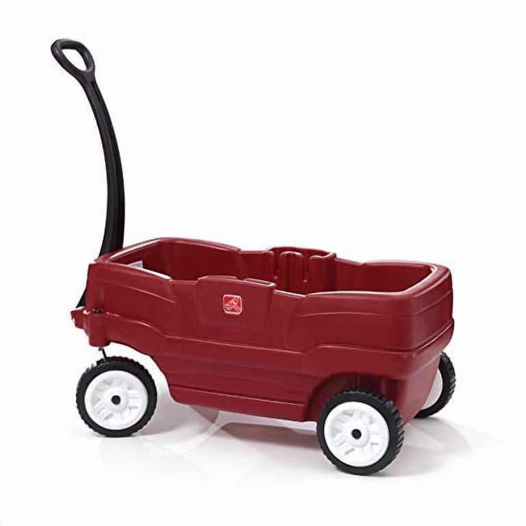 アデッソ PS-02 RED Step2 Red Plastic Two-Seater Toddler Wagon with Safety Belts and