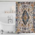 thumbnail image 4 of Boho Chic Ethnic Waterproof Fabric Shower Curtain,Orange Blue Vintage Tribes Waterproof Fabric Shower Curtain for Bathroom Curtains Bathtubs Hotel Shower Curtains with 12 Hooks Standard 66x72, 4 of 8