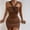 Brown, variant on SDJMa Women's Short Sleeve Pleated Loose Swing Casual Dress Women's Fashion Sexy Sleevess V-Neck Suspender Cross Twisted Backless Package Hip Dress
