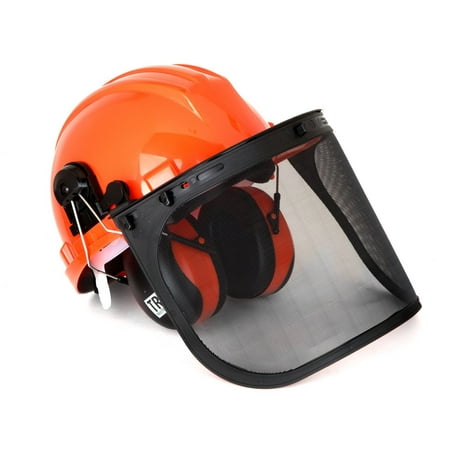Forestry Safety Helmet and Hearing Protection System, 5 in 1 safety helmetWalmartes with helmet, adjustable/removable earmuffs, plastic visor, and mesh visor, providing.., By TR