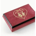 thumbnail image 1 of Romantic Red-Wine Swans in Heart Outline Sorrento Inlaid Music Box - Skaters Waltz, The - SWISS, 1 of 2