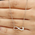 thumbnail image 5 of Rosec Jewels Certified Moissanite Infinity Necklace for Women (D Color VS1 Clarity), 925 Sterling Silver, 5 of 7