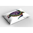 thumbnail image 2 of Ambesonne Psychedelic Pillow Sham 2 Pack, Sea Turtle Animal, 30"x20", Purple Orange Pink, 2 of 3