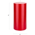 thumbnail image 2 of Mega Candles - Bougie Pilier Ronde Premium 3 Pouces x 6 Pouces Non Parfumée Coulée à la Main - Rouge, Ensemble de 6, 2 of 4