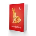 thumbnail image 2 of 1st Birthday Chinese Zodiac Sign Rabbit Happy Birthday Greetings Card Born in 1975 1987 1999 2011 2023, 2 of 3