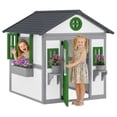 thumbnail image 3 of Outsunny Playhouse for Kids Outdoor, Wooden Playhouse with Doors, Windows, Planter Pots and Boxes for Toddlers 3-8 Years, Backyard, White, 3 of 9