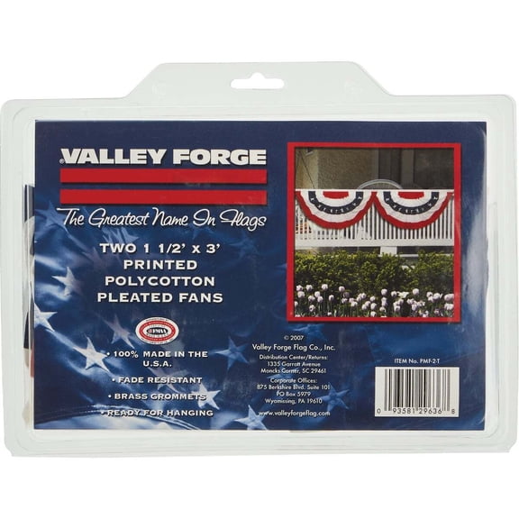 Valley Forge 1.5 Ft. W. x 3 Ft. L. Polycotton Fan Flag Bunting (2-Pack) PMF-2-T
