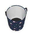 thumbnail image 4 of Circular Hamper Single Layer Laundry Basket Storage Basket Waterproof Single Layer Fabric With Handle Pe Support Strip Independence Day Theme Star (12) Small, 4 of 8
