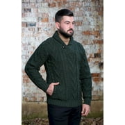 Mens Merino Wool Shawl Collar Single Button Sweater