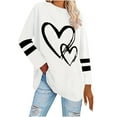 thumbnail image 2 of Weiqiqre Plus Size Womens Clothing Pullover Cute Heart Sweatshirts Long Sleeve Tops with Pockets, 2 of 9