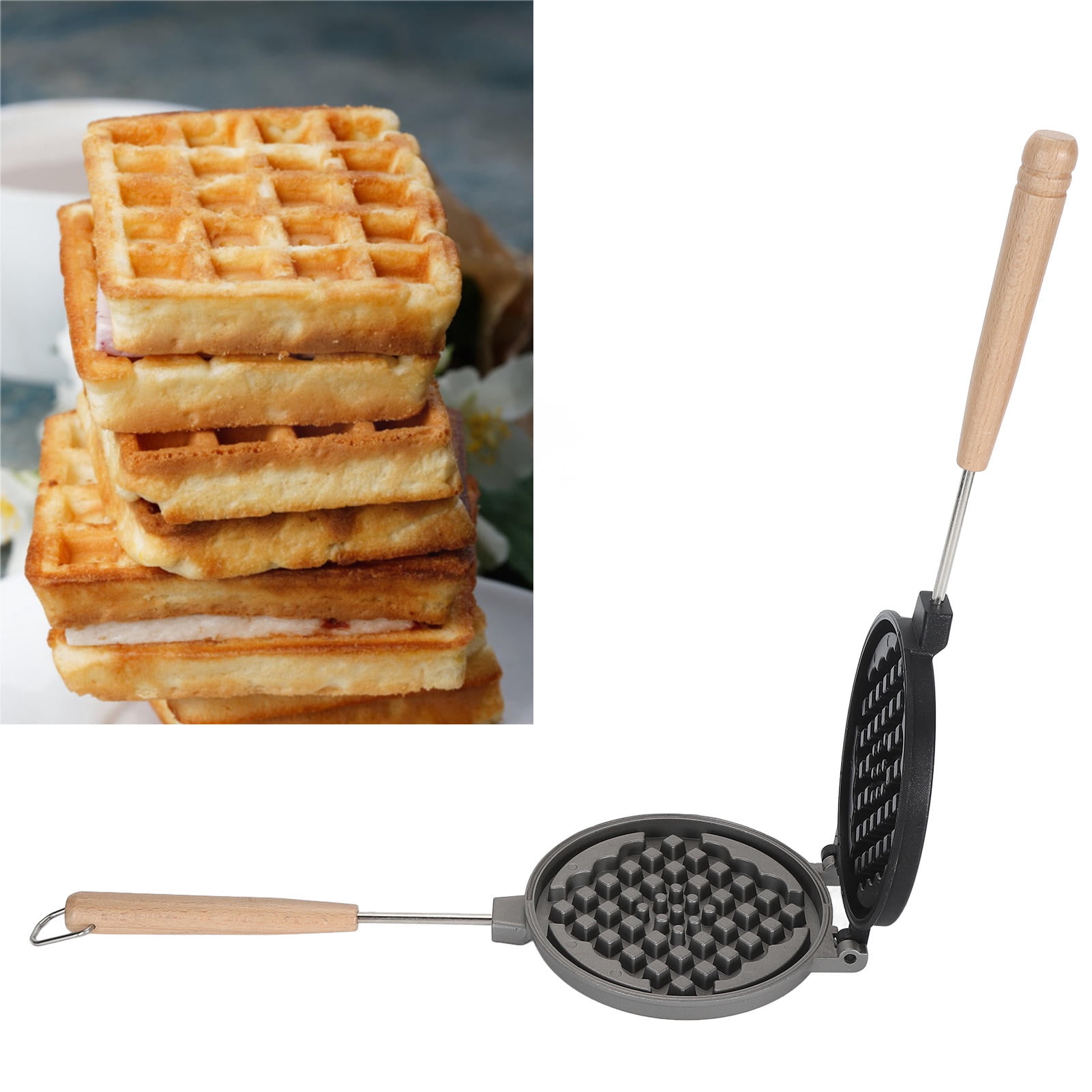 Rupoun Dual‑Sided Non‑Stick Mini Waffle & Sandwich Maker – Removable Handle, Multi‑Functional Griddle, Easy Clean, Even Heat Distribution