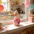 thumbnail image 4 of YAMB 7 Inch Goose Statue Birthday Outfit, Adorable Party Desktop Goose Costume Accessories, Cute Mini Removable Festive Dress-up for Tabletop Shelf Home Office Decor, Pink, 4 of 6