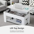 thumbnail image 2 of FDW Lift Top Coffee Table with Hidden Compartment and Storage Shelf Wooden Lift Tabletop(White), 2 of 7